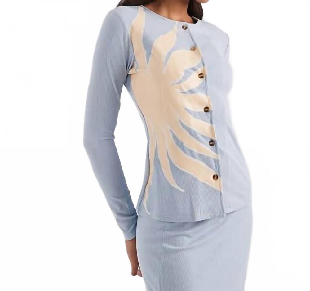 NEW NEVER FULLY DRESSED sol rib cardigan in blue